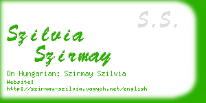 szilvia szirmay business card